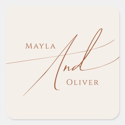 Whimsical Desert | Bodemafdichtingen voor beige we Vierkante Sticker (Voorkant)