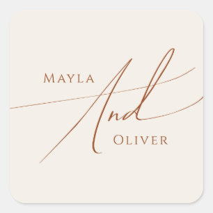 Whimsical Desert   Bodemafdichtingen voor beige we Vierkante Sticker