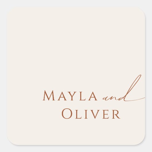 Whimsical Desert | Bodemafdichtingen voor beige we Vierkante Sticker (Voorkant)