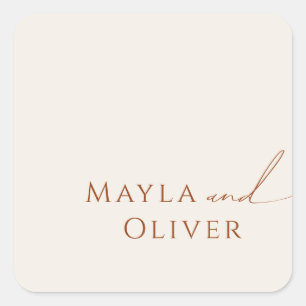 Whimsical Desert   Bodemafdichtingen voor beige we Vierkante Sticker