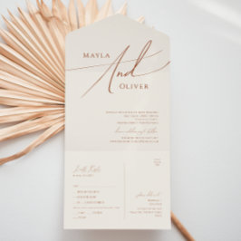 Whimsical Desert | Casual beige afdichting en verz All In One Uitnodiging