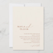 Whimsical Desert | Fotobruiloft beige Monogram Kaart (Voorkant)