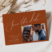 Whimsical Desert | Horizontaal foto Terracotta Save The Date