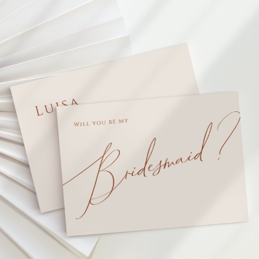 Whimsical Desert | Kaart Beige Bridesmaid-voorstel