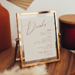 Whimsical Desert | Menu Drinken beige Wedding Poster<br><div class="desc">Deze witte woestijn | Beige bruiloft drink menu poster is perfect voor uw eenvoudige rustige westerne beige en terracotta aardtong bruiloft. Het neutrale aardeboho kleurenpalet is zuidwest met een modern retro-gevoel. Het manuscript is een delicate minimalistische handgeschreven kalligrafie die vrij elegant en romantisch is. Het product is bewerkbaar en beschikt...</div>