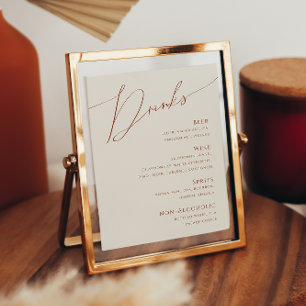 Whimsical Desert   Menu Drinken beige Wedding Poster