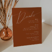 Whimsical Desert | Menu Terracotta Wedding Drinken Reclamebord Met Voetstuk