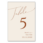 Whimsical Desert | Nummer beige tabel Kaart (Voorkant)