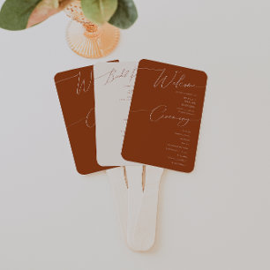 Whimsical Desert Programma Terracotta Wedding Handwaaier
