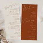 Whimsical Desert | Programma Terracotta Wedding Programmakaart<br><div class="desc">Deze witte woestijn | Het terracotta trouwprogramma is perfect voor je eenvoudige, rustige, westerne beige en terracotta aardentonen bruiloft. Het neutrale aardeboho kleurenpalet is zuidwest met een modern retro-gevoel. Het manuscript is een delicate minimalistische handgeschreven kalligrafie die vrij elegant en romantisch is. Het product is bewerkbaar en beschikt over voldoende...</div>