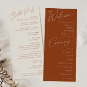 Whimsical Desert | Programma Terracotta Wedding Programmakaart