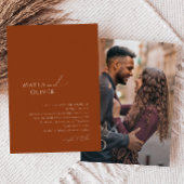 Whimsical Desert | Rust Monogram Fotobruiloft Kaart