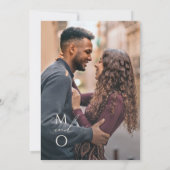 Whimsical Desert | Rust Monogram Fotobruiloft Kaart (Achterkant)