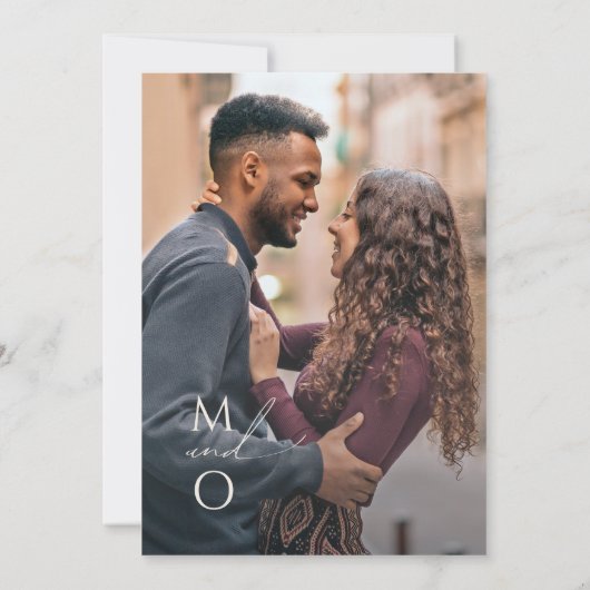 Whimsical Desert | Rust Monogram Fotobruiloft Kaart (Achterkant)