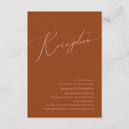 Whimsical Desert | Rust Wedding Reception Kaart (Voorkant)