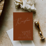 Whimsical Desert | Rust Wedding Reception Kaart<br><div class="desc">Deze witte woestijn | De roestbruidstaart is perfect voor uw eenvoudige rustige, westerne beige en terracotta aardentonen bruiloft. Het neutrale aardeboho kleurenpalet is zuidwest met een modern retro-gevoel. Het manuscript is een delicate minimalistische handgeschreven kalligrafie die vrij elegant en romantisch is. Het product is bewerkbaar en beschikt over voldoende lege...</div>