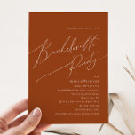 Whimsical Desert | Terracotta Bachelorette Party Kaart<br><div class="desc">Deze witte woestijn | terracotta bachelorette party-uitnodiging is perfect voor je eenvoudige rustige westerne beige en terracotta aarde tones bachelorette party. Het neutrale aardeboho kleurenpalet is zuidwest met een modern retro-gevoel. Het manuscript is een delicate minimalistische handgeschreven kalligrafie die vrij elegant en romantisch is. Het product is bewerkbaar en beschikt...</div>