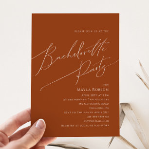 Whimsical Desert   Terracotta Bachelorette Party Kaart