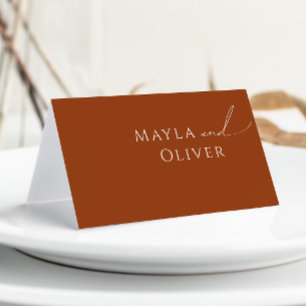 Whimsical Desert   Terracotta Folded Place Card Plaatskaartje