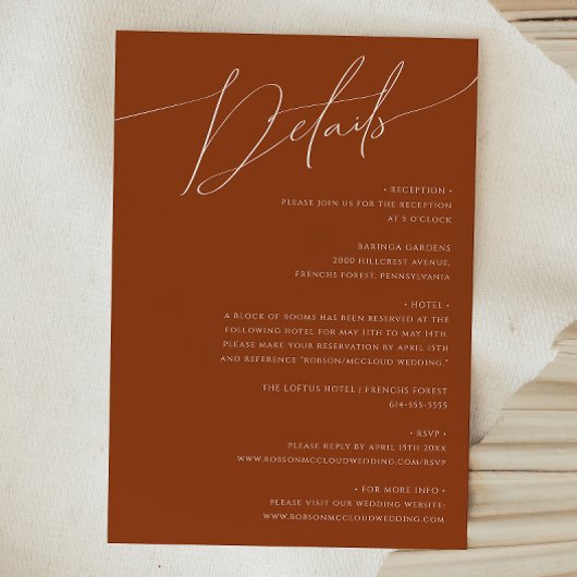 Whimsical Desert | Terracotta — Gegevens Informatiekaartje