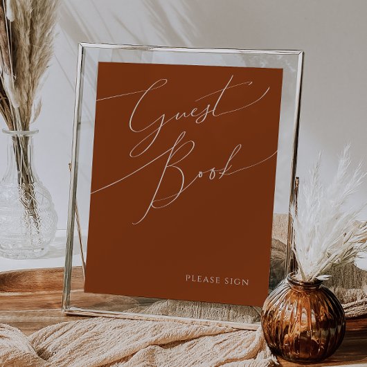 Whimsical Desert | Terracotta Guest Book Sign Poster