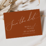 Whimsical Desert | Terracotta Horizontal | Save The Date<br><div class="desc">Deze witte woestijn | terracotta horizontal save the date is perfect voor je eenvoudige, rustige westerne beige en terracotta aardentonen bruiloft. Het neutrale aardeboho kleurenpalet is zuidwest met een modern retro-gevoel. Het manuscript is een delicate minimalistische handgeschreven kalligrafie die vrij elegant en romantisch is. Het product is bewerkbaar en beschikt...</div>