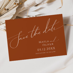 Whimsical Desert   Terracotta Horizontal   Save The Date