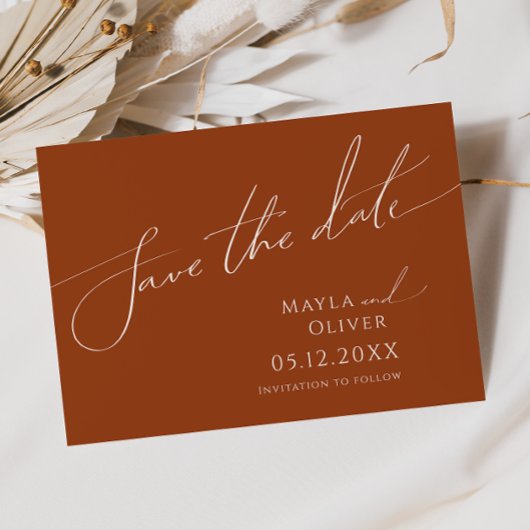 Whimsical Desert | Terracotta Horizontal | Save The Date