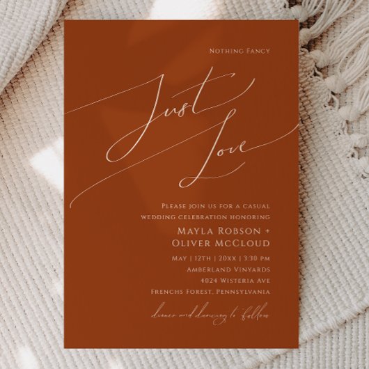 Whimsical Desert | Terracotta Just Love Wedding Kaart