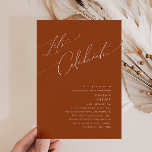 Whimsical Desert | Terracotta Let's Celebrate Kaart<br><div class="desc">Deze witte woestijn | terracotta, laten we vieren de uitnodiging is perfect voor je eenvoudige rustige westerne beige en terracotta aardtoon viering. Het neutrale aardeboho kleurenpalet is zuidwest met een modern retro-gevoel. Het manuscript is een delicate minimalistische handgeschreven kalligrafie die vrij elegant en romantisch is. Het product is bewerkbaar en...</div>
