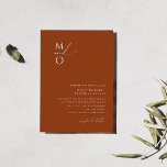Whimsical Desert | Terracotta Monogram Weddenschap Kaart<br><div class="desc">Deze witte woestijn | terracotta monogram bruiloft is perfect voor je eenvoudige rustige westerne beige en terracotta aardentonen bruiloft. Het neutrale aardeboho kleurenpalet is zuidwest met een modern retro-gevoel. Het manuscript is een delicate minimalistische handgeschreven kalligrafie die vrij elegant en romantisch is. Het product is bewerkbaar en beschikt over voldoende...</div>