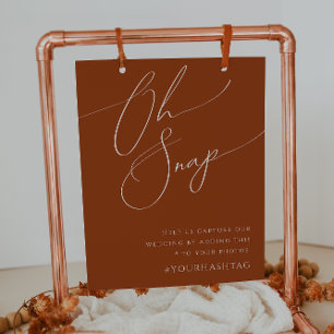 Whimsical Desert   Terracotta Oh Snap Hashtag Poster