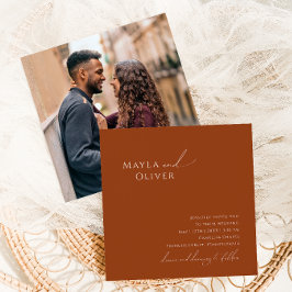 Whimsical Desert | Terracotta Photo Square Wedding Kaart