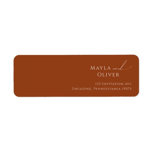 Whimsical Desert | Terracotta Return Address Label (Voorkant)