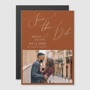 Whimsical Desert Terracotta Save the Date Magnetische Uitnodiging