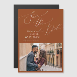 Whimsical Desert | Terracotta Save the Date Magnetische Uitnodiging