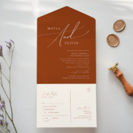 Whimsical Desert | Terracotta Seal and Send All In One Uitnodiging