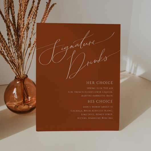 Whimsical Desert | Terracotta Signature Drinken Reclamebord Met Voetstuk