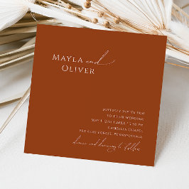 Whimsical Desert | Terracotta Square Wedding Kaart