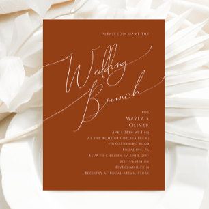 Whimsical Desert   Terracotta Wedding Brunch Kaart