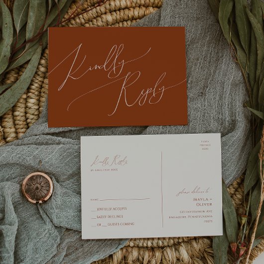 Whimsical Desert | Terracotta Wedding RSVP Briefkaart