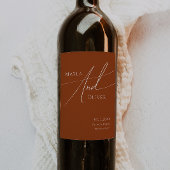 Whimsical Desert | Terracotta Wedding Wine Label Wijn Etiket