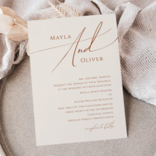 Whimsical Desert   Traditionele beige bruiloft Kaart
