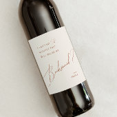 Whimsical Desert | Voorstel van Beige Bridesmaid Wijn Etiket