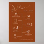 Whimsical Desert Wedding Timeline Sign Poster (Voorkant)