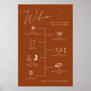 Whimsical Desert Wedding Timeline Sign Poster
