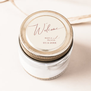 Whimsical Desert Welkom beige Weddenschap Ronde Sticker