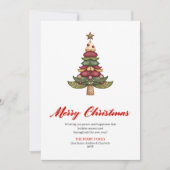 Whimsical Designer Christmas Tree Holiday Card Feestdagenkaart (Voorkant)