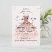 Whimsical Diamond Dust Quinceanera Uitnodiging (Staand voorkant)