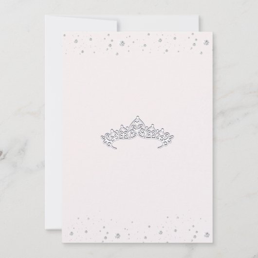 Whimsical Diamond Dust Quinceanera Uitnodiging (Achterkant)
